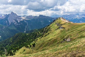 Fototapeta premium Beautiful mountain landscape of the Dolomites in June.