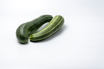 Zucchini on a white background