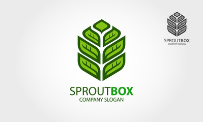 Sprout Box Logo Template. Absolutely balance logo in the style modern.