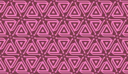 Vector Seamless layout with curved line, illusion triangles. Abstract hipster pattern. For your wallpaper, advert, banner, poster.