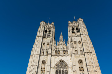 Fototapeta na wymiar Cathedral of St. Michael and St. Gudula. Brussels, Belgium
