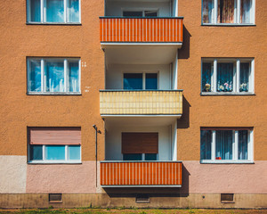 apartment building at east berlin in the summer