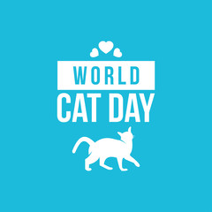 World Cat Day Vector Logo Design