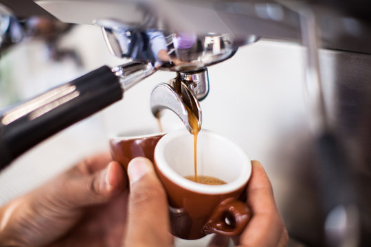 Espresso machine and hands
