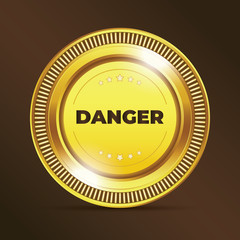 set of gold vintage badges and labels