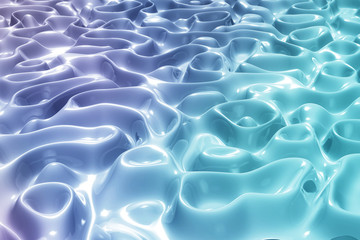 Abstract wavy liquid texture patterns 3D rendering