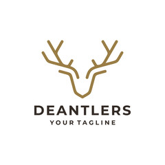 Deer logo and icon design vector.