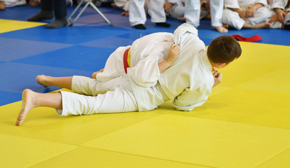 Boys compete in Judo