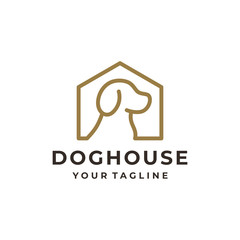 Dog house logo and icon design vector.