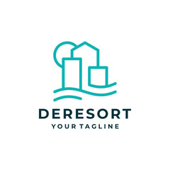 Fototapeta premium Resort logo and icon design vector.