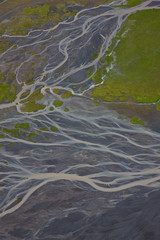 Diseños del deshielo glaciar del Vatnajökull en Skeidarársandur, Sureste de Islandia