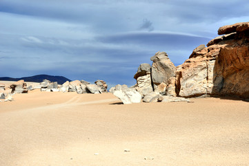 travelling through the andean mountains in bolivia, peru and chile to geysers, lagunas, la paz, city,