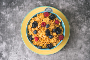 Cereales con frutas saludable