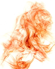 Red smoke on white background