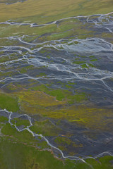 Diseños del deshielo glaciar del Vatnajökull en Skeidarársandur, Sureste de Islandia