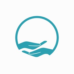 Protection and supporting hand icon vector