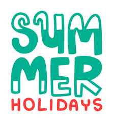 Summer lettering composition with decor.