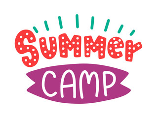 Summer lettering composition with decor.