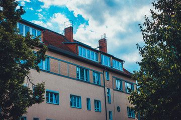 Obraz premium apartment building at east berlin in the summer