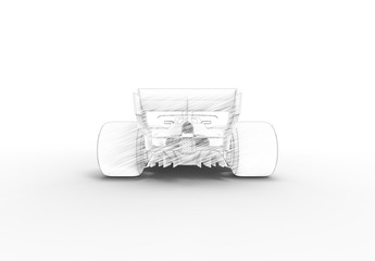 3D rendering illustration with of an modern all black race sport car.