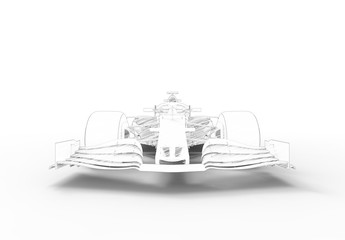 3D rendering illustration with of an modern all black race sport car.