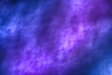 Night sky stars background, nebula clouds in cosmos