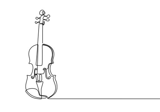 Violin continuous line drawing minimalist design