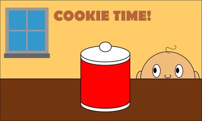 Cookie time for young child vector illustration