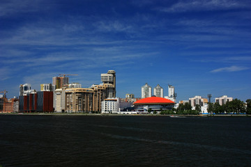 View of the embankment in the city of Yekaterinburg