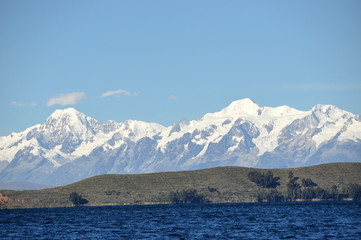 Fototapeta na wymiar travel bolivia andes region and la paz to potosi lagunas and isla de soll on titicaca lake