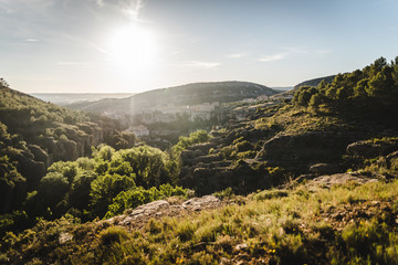 Fototapeta na wymiar Landscape view of Cuenca, Spain in the summer. 