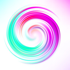 Blue Circle of transition to white as magical swirl waves