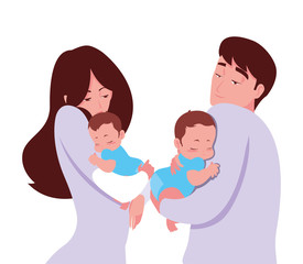 mom and dad carrying her newborn