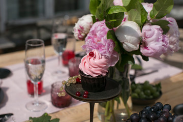 cupcake with berry in the party