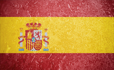 Flag of Spain, concrete background.