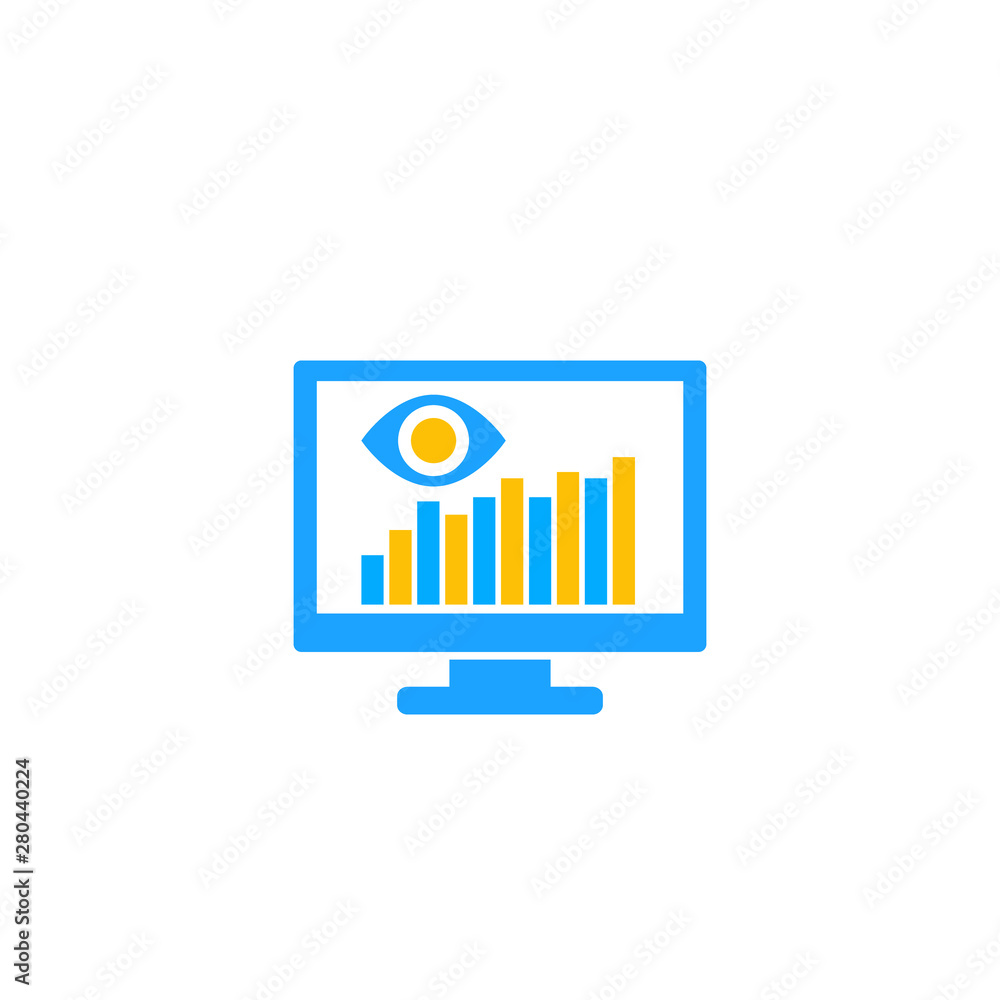 Poster data monitoring software icon on white