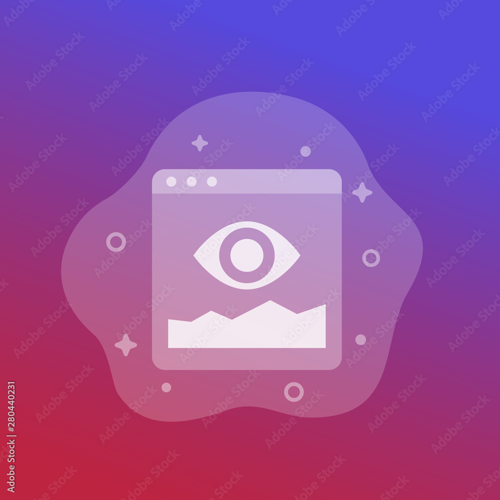Poster data monitoring software vector icon