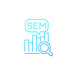 SEM, search engine marketing, line icon