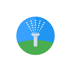 water sprinkler icon, flat vector