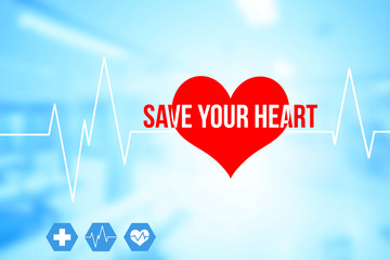 Medical and Healthcare Concept with text on heartbeat