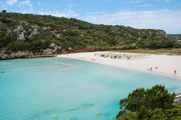 Tranquil Mediterranean beach on Menorca. Cala en Porter.
