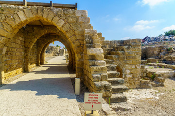 Roman Era fortifications, in Caesarea National Park