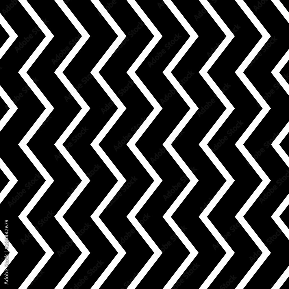 Poster black and white zigzag chevron pattern, seamless zig zag line texture abstract geometry background t