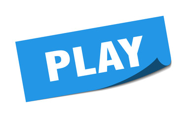 play sticker. play square isolated sign. play