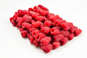 Raspberry as a background, top view.