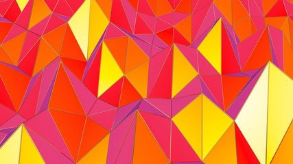 Low poly gradient color and gold line backgound