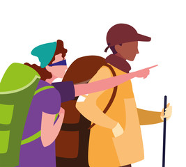 men with backpack hiking wanderlust