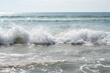 Fototapeta premium Sea waves. Water splashes . Nature colors