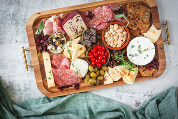 Charcuterie Board with Cheese and Olives