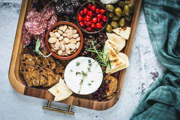Charcuterie Board with Cheese and Olives